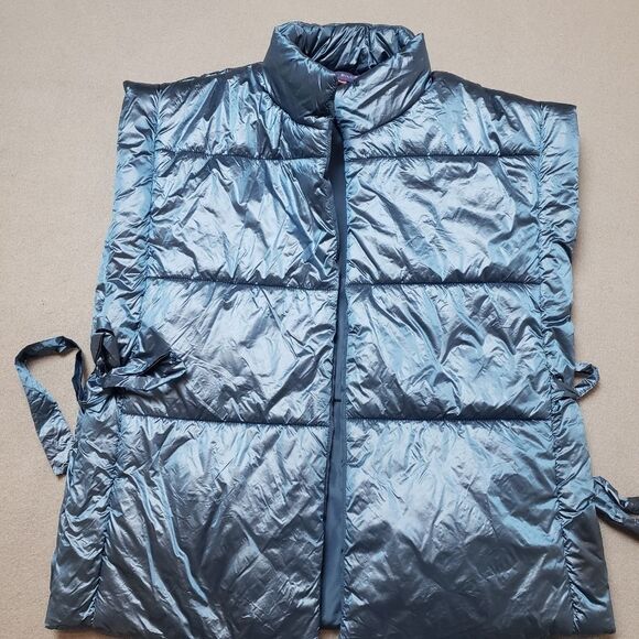 Anthropologie Pilcro Puffer Vest Blue Tie Sides quilted puffer one size - Picture 8 of 10